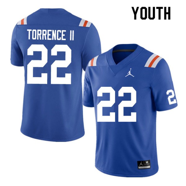 Youth #22 Rashad Torrence II Florida Gators College Football Jerseys Throwback